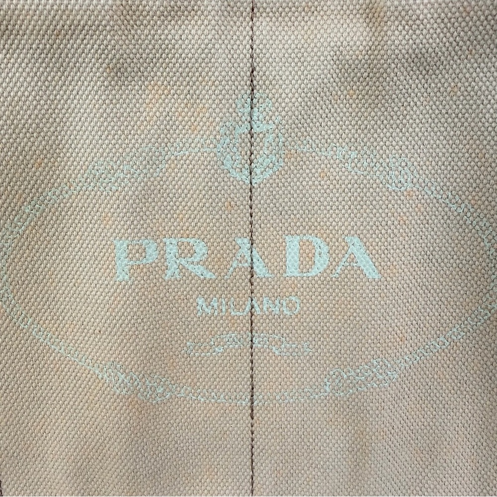 Prada Canapa Large Beige Canvas Tote Bag Gold Hardware - Picture 4 of 15